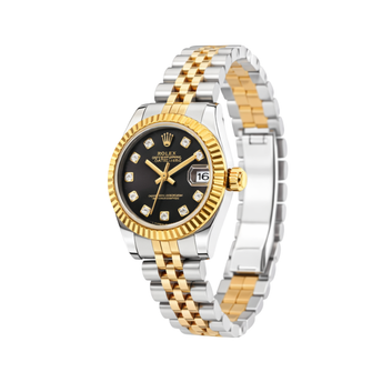 Rolex Watch | Datejust Two-Tone Black Diamond Dial Jubilee