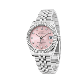 Rolex Watch | Datejust Pink Dial Fluted Bezel & Jubilee