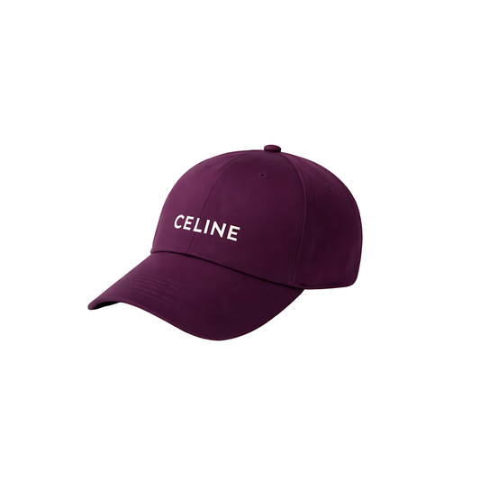 Celine Embroidered Cap - Purple - View 1