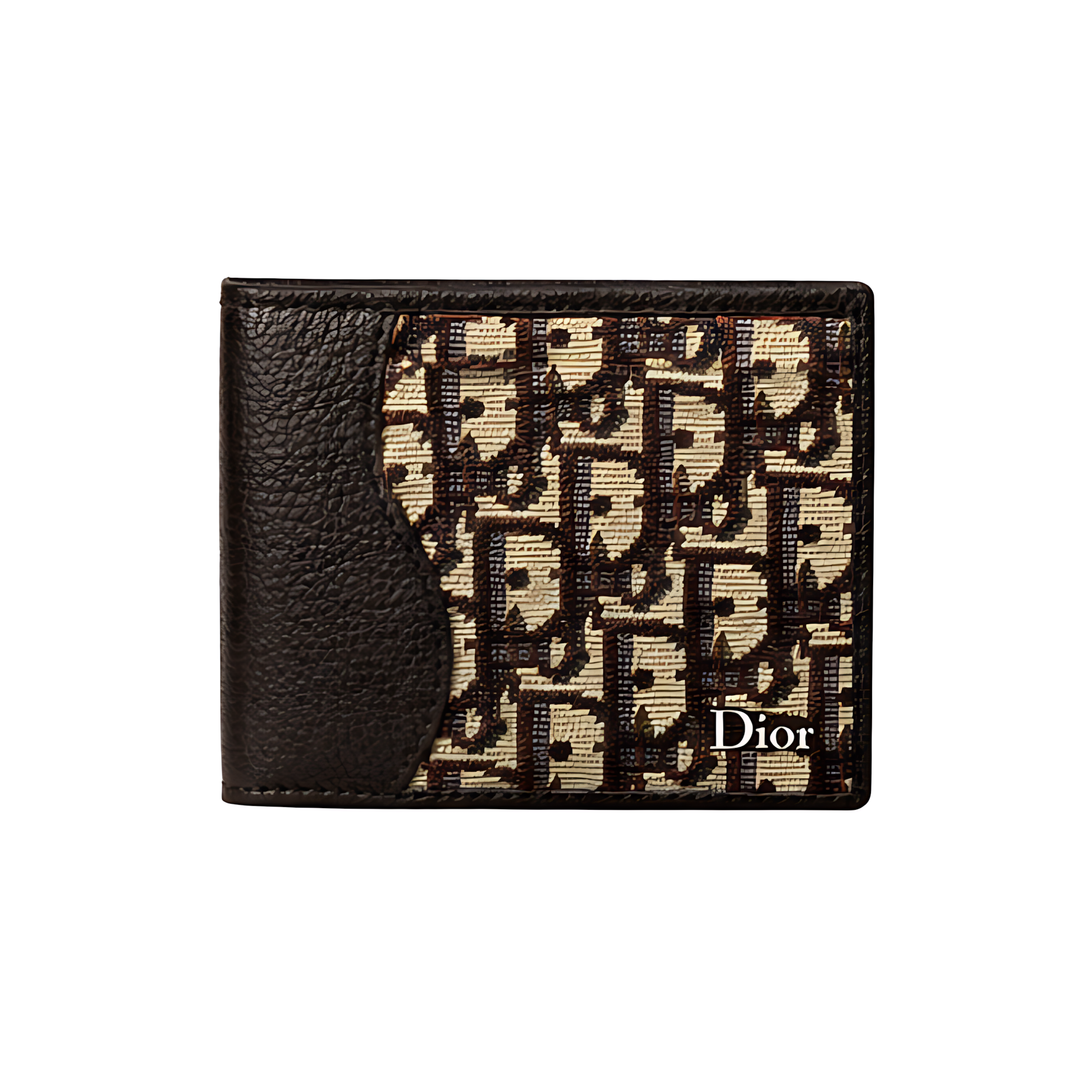 Dior Wallet | Beige Black Oblique Jacquard - View 1