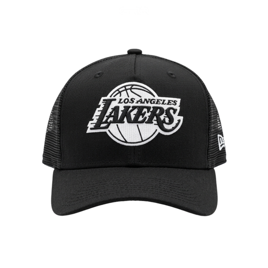 New Era Cap | Lakers Black White 9FORTY A Frame Trucker - View 1