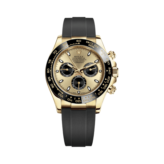 Rolex | Gold Champagne Black Dial - Free & Fast UAE Shipping