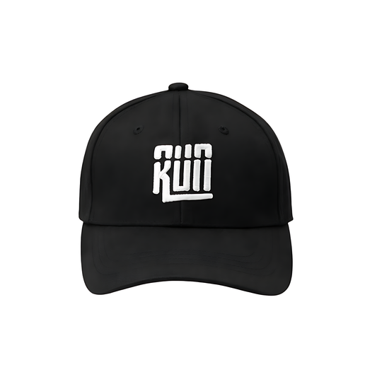 Run Cap | Black White Logo - View 1