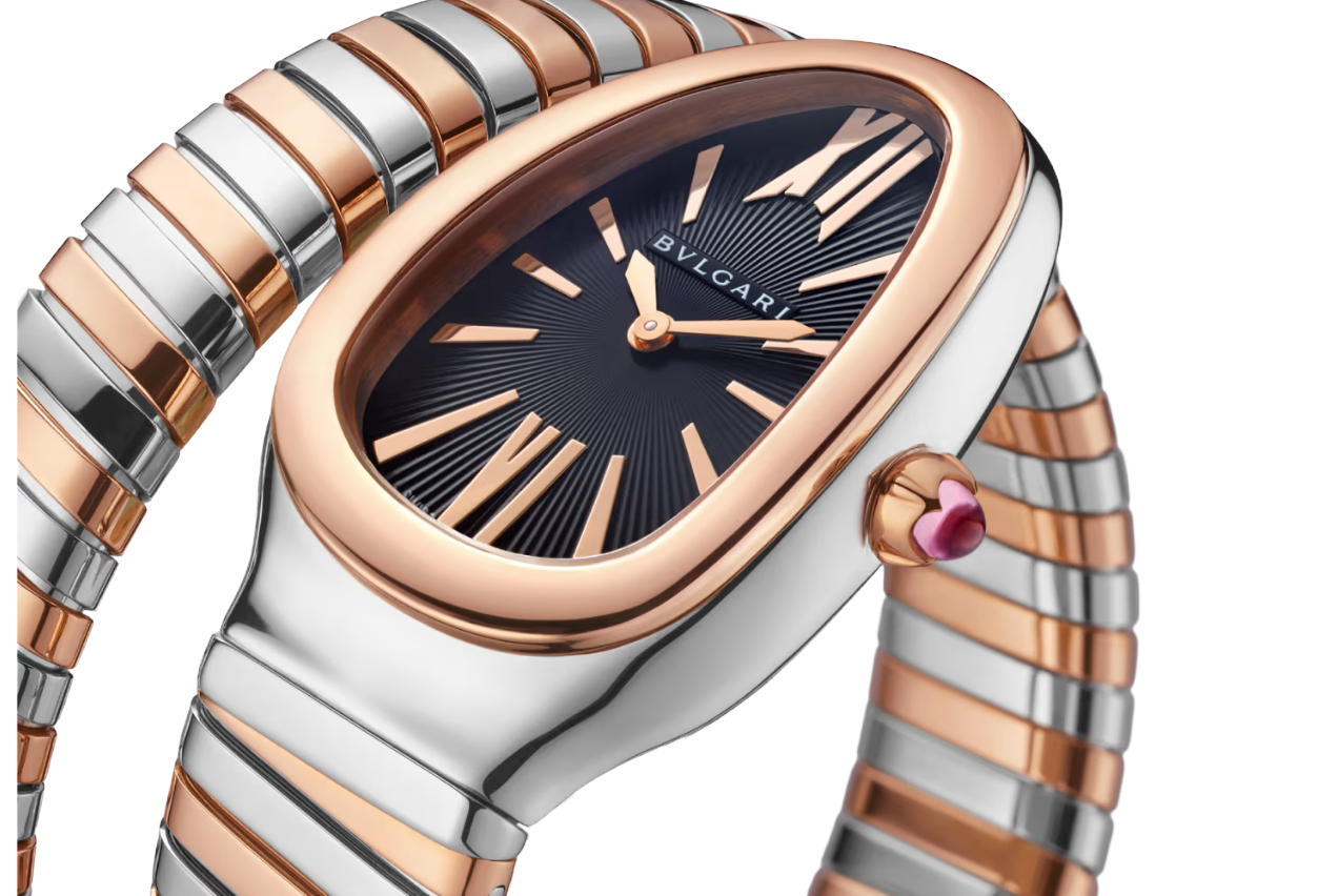 Bvlgari Watch | Serpenti Tubogas Two-Tone Black Dial
