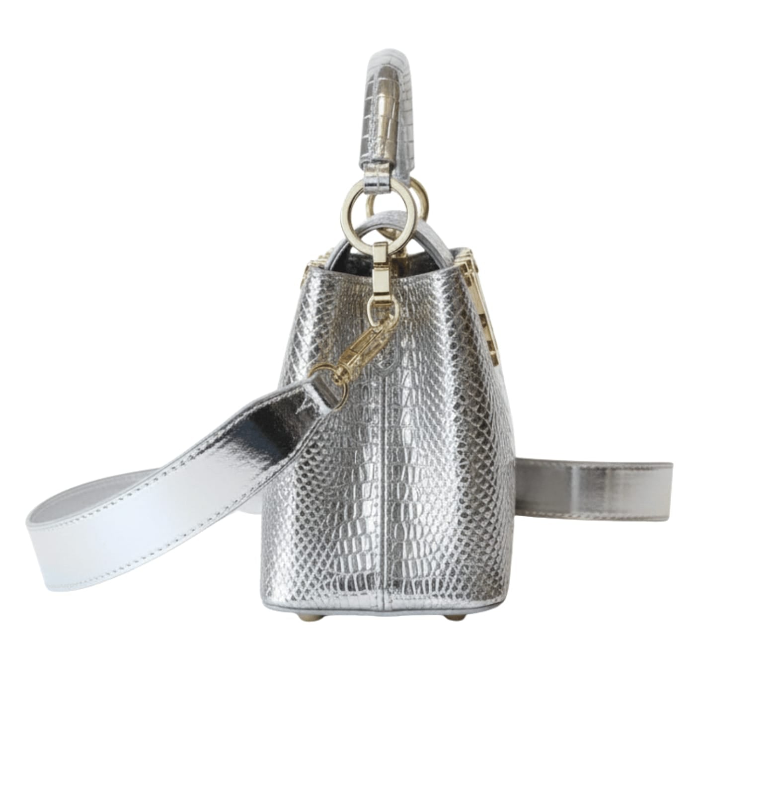 Louis Vuitton | Capucines Mini Bag In Silver Calfskin Leather - Free & Fast UAE Shipping