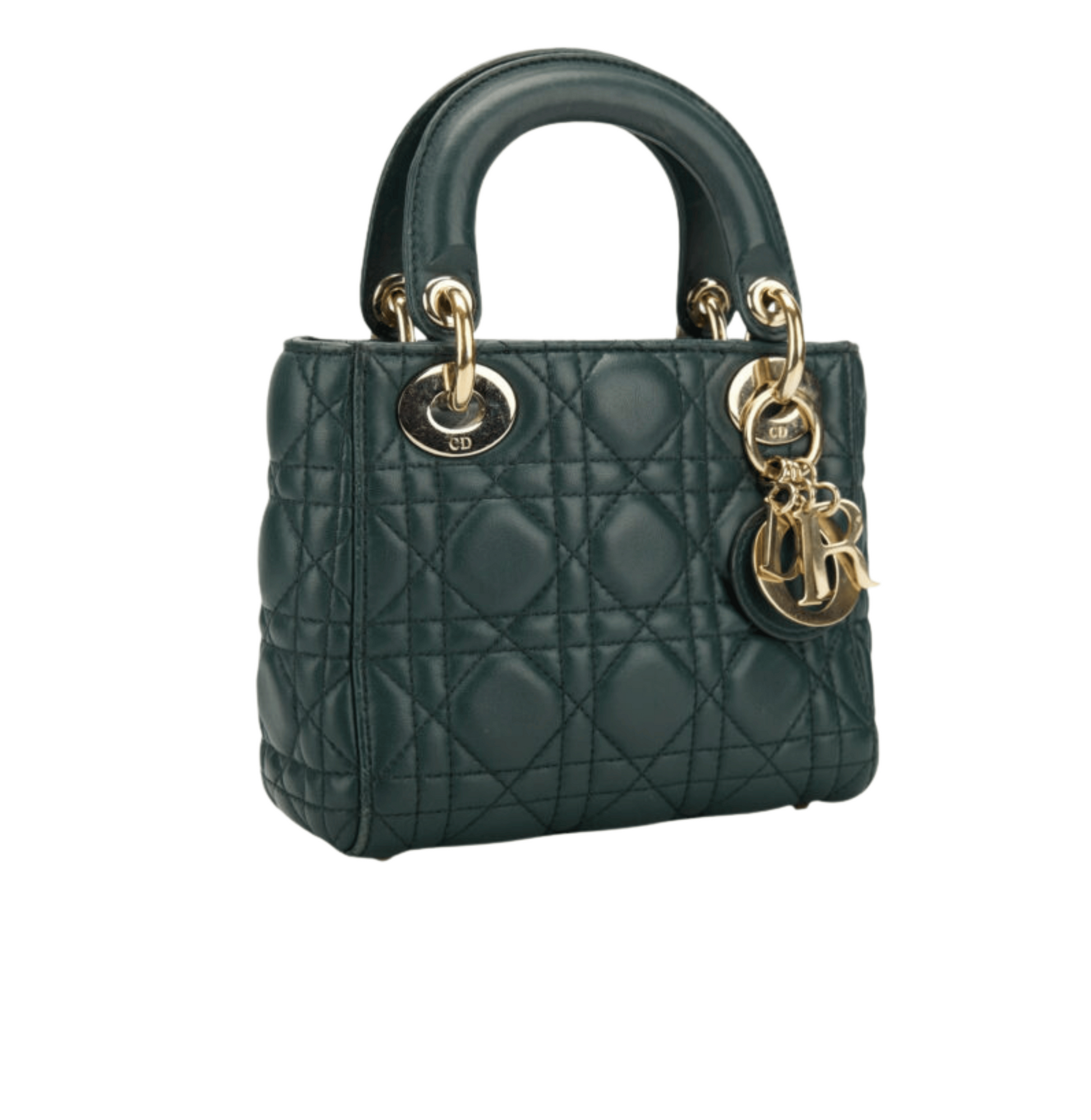 Dior | Lady Dior Bag In Green Cannage Leather. - Free & Fast UAE Shipping