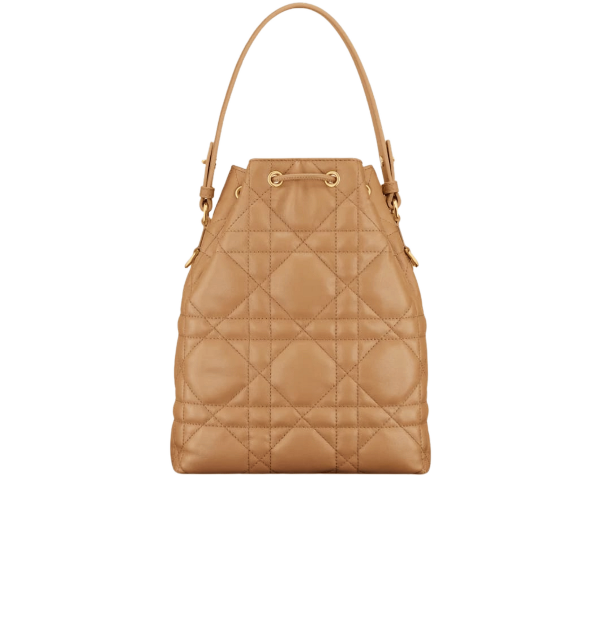 Dior | Caro Bucket Bag In Light Gold-tone Lambskin - Free & Fast UAE Shipping
