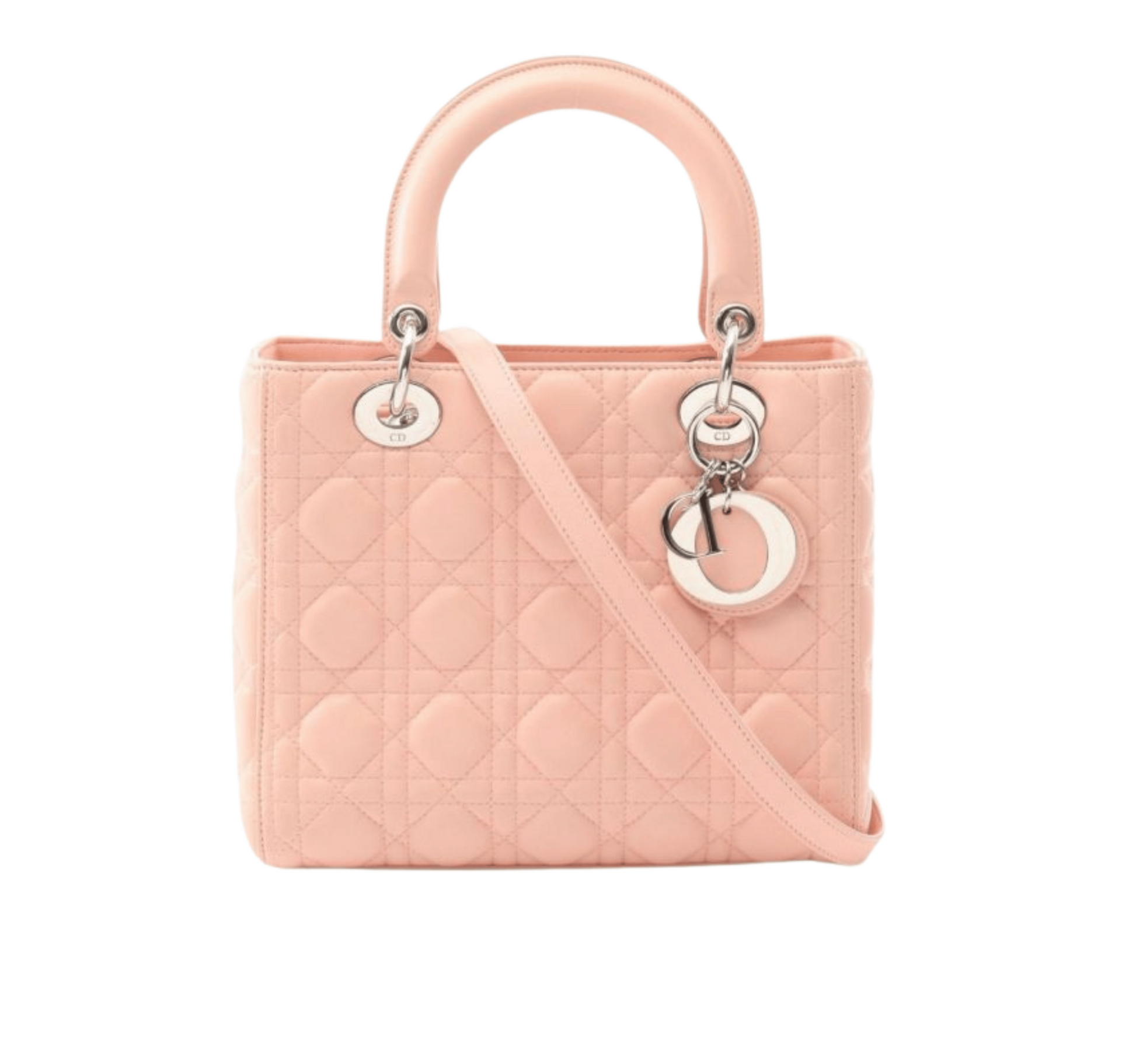 Dior | Lady Dior Handbag In Pink Leather - Free & Fast UAE Shipping